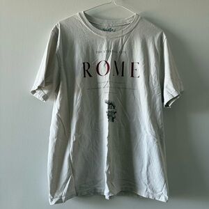 Brandy Melville Oversized White and brown The Eternal City Rome graphic tee